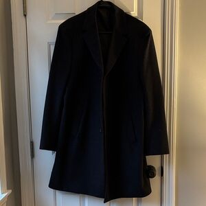 Kenneth Cole Mens Overcoat Single-Breasted Lined Notched Lapel Heavyweight